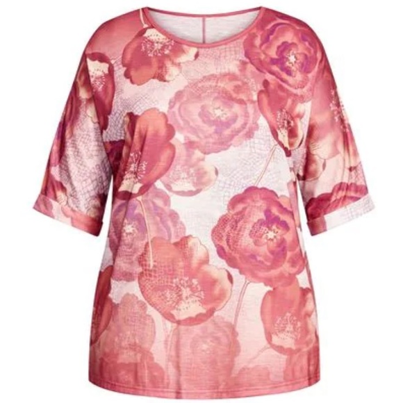 Avenue Tops - Avenue Brand Womens ‘Leid Back’ Pink Top - Size 20